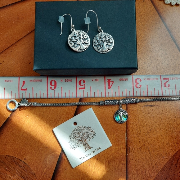 NWT Sterling Silver & Abalone Tree of Life Jewelry Gift Set - Picture 4 of 6